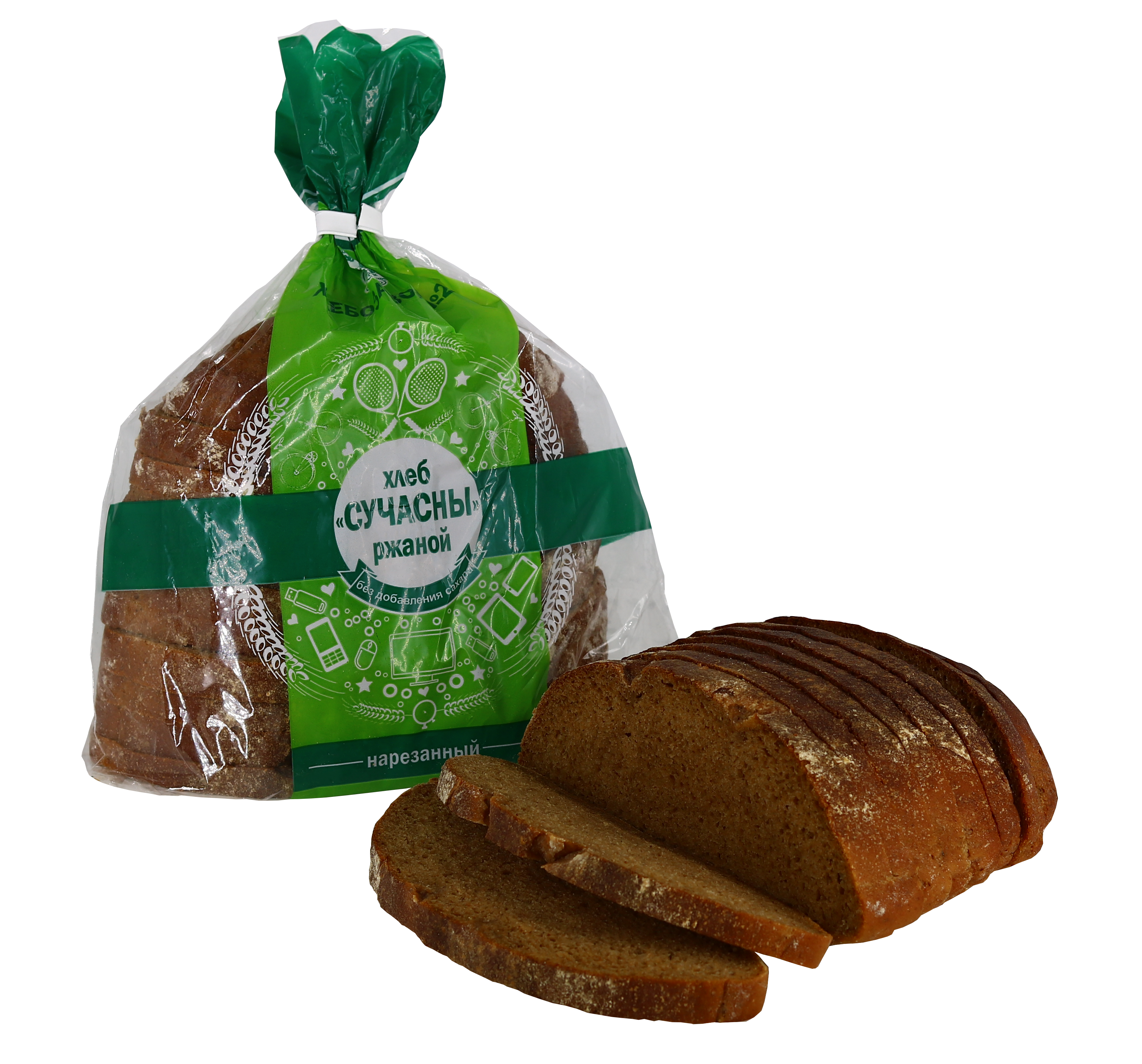 Хлеб «Сучасны» ржаной нарезанный, 0,35 кг, подовый 